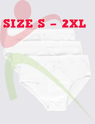 6/12 Pairs Mens 100% Cotton Classic Y Front Keyhole Briefs Underwear Pants S-2XL • £11.99