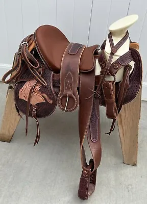 15  BROWN MEXICAN CHARRO SADDLE MONTURA CHARRA PARA CABALLO Horse Charro Gear • $679.99