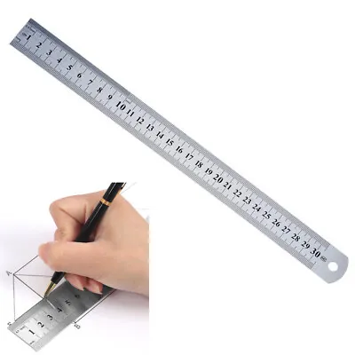 1 Pc Stainless Steel Ruler 12  Sae Metric Machinist Rule 1/16  MM 5MM Rust Proof • $8.92
