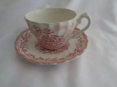 Myotts Transferware  Country Life  Pink Cup And Saucer • $13