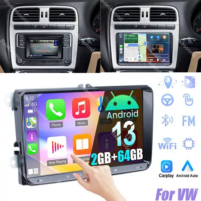 2+64G 9  Car Stereo Radio For VW Jetta Passat Carplay Android 13 GPS Wifi RDS BT • $127.99