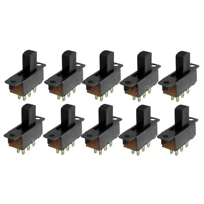 10x Mini Slide Switch 6-Pin 2-Position DPDT On/On Slider Switches Black Tiny • $6.45