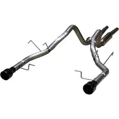 2011-2014 Mustang V6 2.5  Mid Muffler Cat Back Exhaust System With 4  Black Tips • $552.68