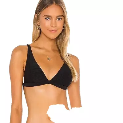 L+space Black Bikini Top Lg Pullout Padding No Underwire Pullover Top Ex Cond • $25
