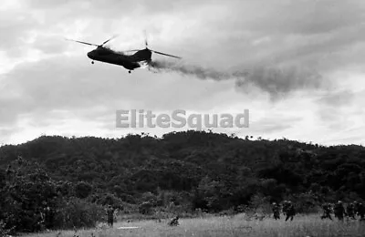 Vietnam War Photo Picture US  Marine CH-46 Sea Knight Heli Down In Flames 0546 • $5.90