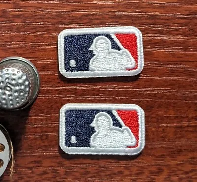 MLB Baseball Logo Patch 2 Small Pieces Embroidered Iron Patch 0.5x1  Inches  • $4