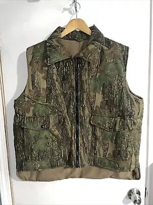 Winchester Hunting Conceal Vest Mens XL Trebark Camo Tan Reversible Full Zip • $24