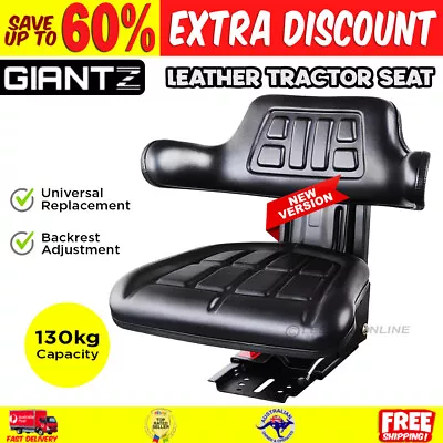 Giantz Suspension Tractor Seat Forklift Excavator Truck Universal Armrest Chair • $159.70