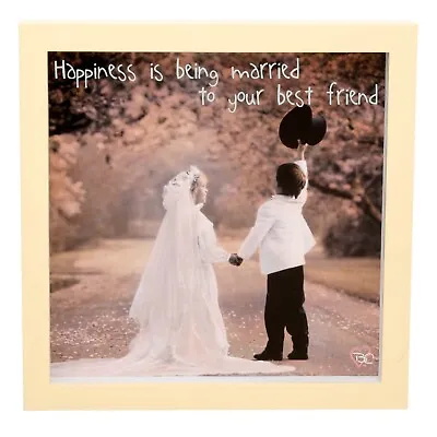 Marriage Plaque Happiness Is Being Married  25cm X 25cm Wall Hanging • £6.50