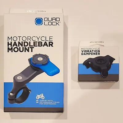 QUAD LOCK Motorcycle/Moto Handlebar Mount + Vibration Dampener - NEW/FREE S+H • $58