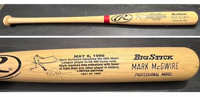 Mark McGwire 1998 400th Home Run LE Rawlings Adirondack Bat Cardinals 1921/1998 • $149.95