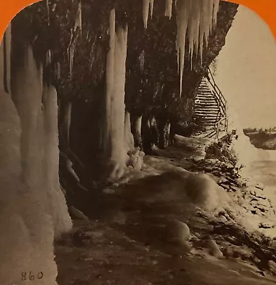 StereoView Photo Card - Icicles Below Table Rock At Niagara Falls - John P Soule • $20