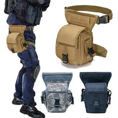 Men Military Tactical Drop Leg Bag Thigh Utility Waist Pouch For Hunting Outdoor • $15.98