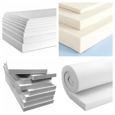 £3.99 • Buy High Density Upholstery Foam Cut To Any Size Cushions Seat Pad Sofa, Replacement