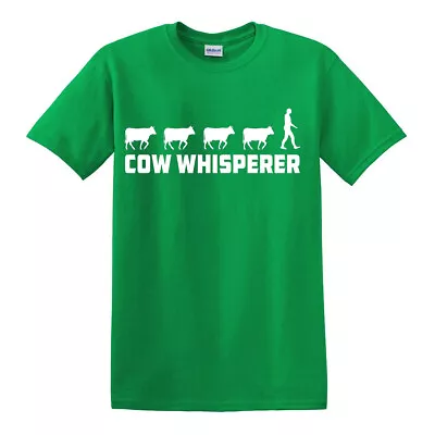 COW WHISPERER T-SHIRT Farmer Farm New Funny Birthday Present Xmas Gift Top Tee   • £9.99