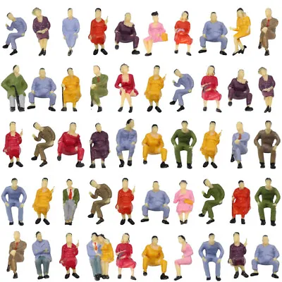 50pcs Model Trains O Scale 1:43 Seated Figures People Passenger Sitting P4302 • $13.99