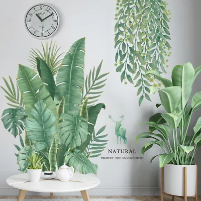 Tree Flower Leaves Palm Nature Wall Sticker Wall Decals Room Home Decoration • $15