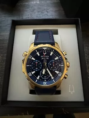 Bulova Marine Star Blue Men Wristwatch 97b168 • $100