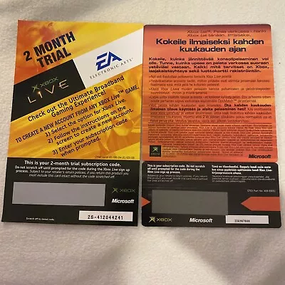 2x Xbox Live 2 Month Trials Unscratched - Collectable - Expired • £2.99