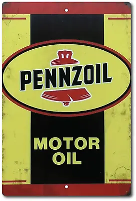 Pennzoil Tin Vintage Look Sign Oil Metal Motor Metal Tin Sign Logo Retro Decor • $13.95