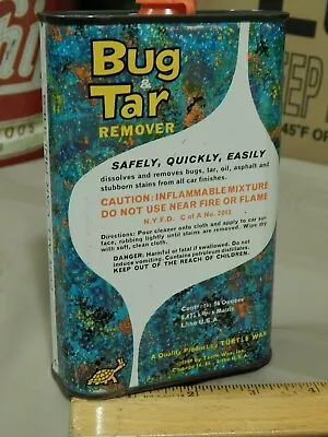 Turtle Wax ~ Bug & Tar Remover ~ Vintage (1 Pint) Can ~ 1968 Chicago Ill. USA ~ • $20