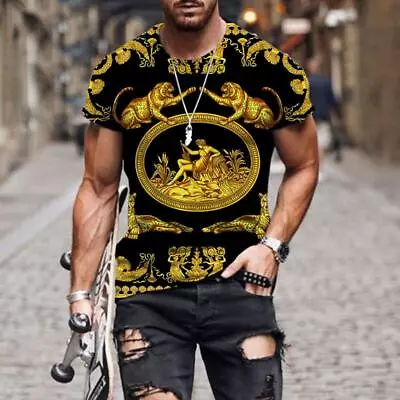 New Fashion Short Sleeve 3d Print Luxury Men T-shirt All Sizes Plus Size Classic • $12.61