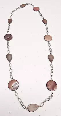 24in Abalone Mother Of Pearl Disc Chained Necklace • $5