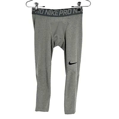 Nike Pro Training Tights Mens Size Small Gray 3/4 Length Lightweight Cool • $16.99