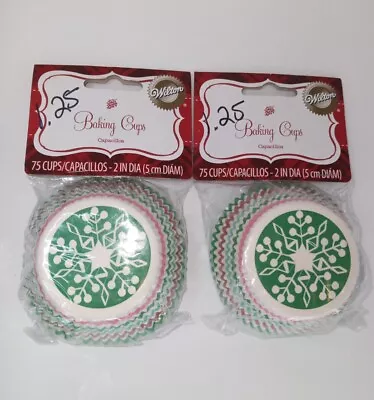 Wilton 150ct Christmas Baking Muffin Cupcake Standard Paper Cups Liners 2 Packs • $4.55
