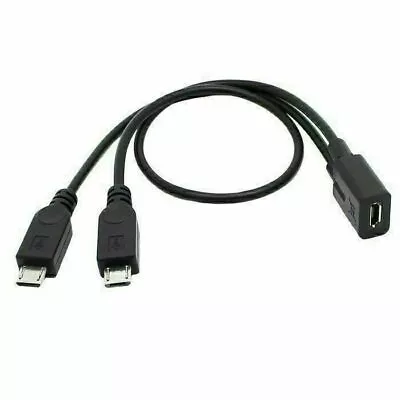 CY  Micro USB 2.0 Female To Dual Micro USB Splitter Charge Data Cable For Phone • $7.18