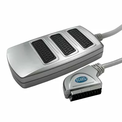 £8.22 • Buy Scart Lead TV Switch Box 2 Way Cable Wire Signal Splitter Cable Adapter Silver