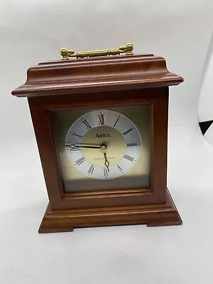 Artex Carriage Clock Mantle Piece 160 X 140mm Working Wooden A18 Radio Controlle • £26.99