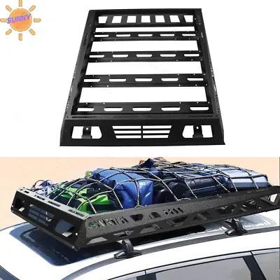 47.6 X37.4''Universal Black Roof Rack Cargo Basket Car Top Luggage Carrier SUV • $121.39