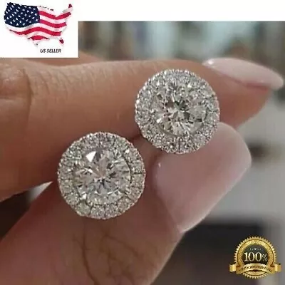 Silver Plated Stud Earrings For Women Fashion Jewelry Set Lab-Created • $3.49