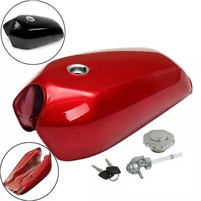 9L/2.4 Gallon Fuel Gas Tank Universal Motorcycle Cafe Racer Vintage+Cap Switch×1 • $209