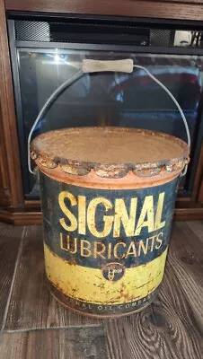 VINTAGE SIGNAL OIL COMPANY 5 GALLON CAN MULTI-PURPOSE GREASE MEDIUM Complete  • $129.95