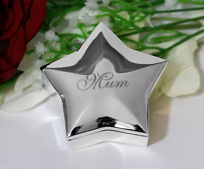 Personalised Star Trinket Box Laser Free Engraving Birthdays Mothers Day Gift • $43.68