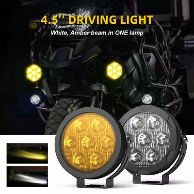 200W 60000LM LED Motorcycle Driving Fog Spot Light Auxiliary Lamp White+Amber • $84.99