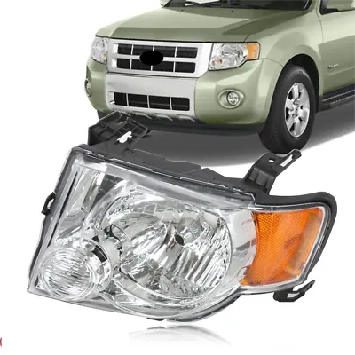 For Ford Escape 2008-2012 Left Headlight Headlamp Chrome Housing Amber Corner • $40.69