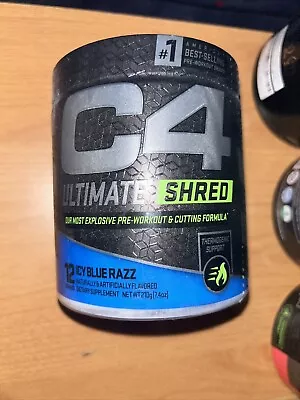 C4 Ultimate Shred Pre Workout Powder - 12 Servings Icy Blue Razz BB 04/2024 • $5