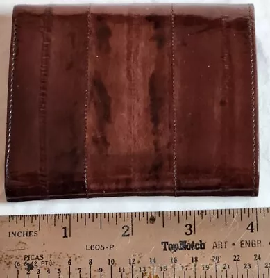 Vintage Men's Mundi Trifold Eelskin Wallet  Some Age Wear NWOT   • $11