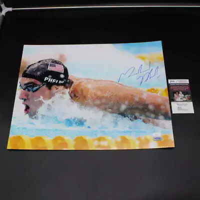 Michael Phelps Signed 16x20 Photo Olympic Swimming Autograph JSA COA ZJ9699 • $99.99