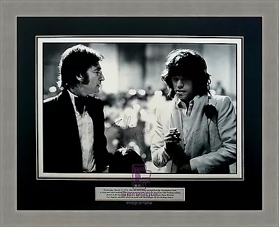 John Lennon & Mick Jagger B&W Beatles/Rolling Stones Iconic Framed Signed Photo • $135