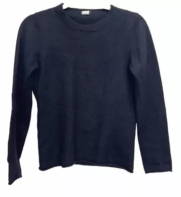 J Crew Women’s Cashmere Sweater Sz M Black Crew Neck Long Sleeve • $23.40