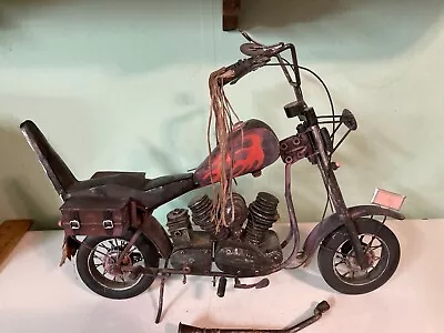 Metal Art Work Motorcycle Sculpture Handmade Unique  16  X 10  • $36