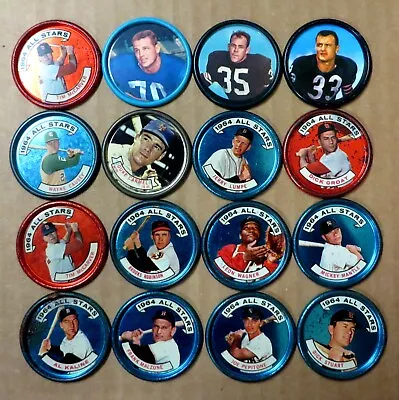 1964 TOPPS ALL-STAR BASEBALL COIN LOT Of 13 PLUS BONUS 3 Salada Tea Football • $59.99