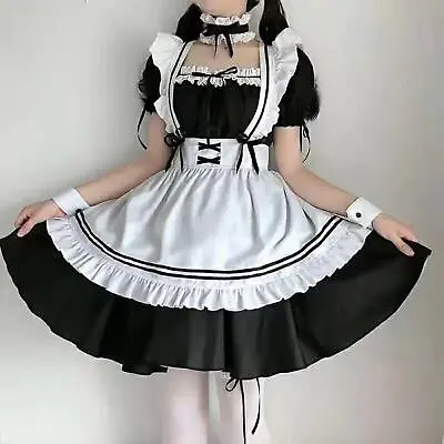 French Maid Costume Maid Dresses Lolita Womens Sweet Maid Outfit Fancy • £17.32