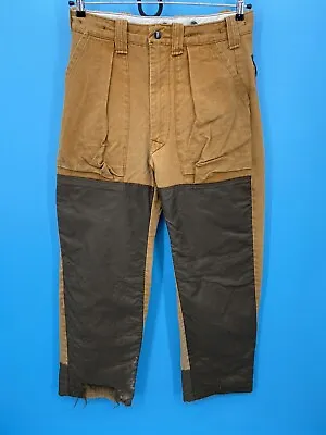 Vintage Upland Brush Briar Guard Pants Mens 32x32 Brown Denim Suspender Buttons • $18.88