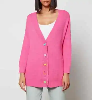 Olivia Rubin Frankie Bright Pink Cardigan Enamel Buttons  Size  (10-16 )  Bnwt • £85