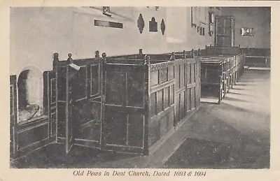 Postcard Old Pews In Dent Church Yorkshire By Dinsdale Of Dent My Ref UR • £2.95